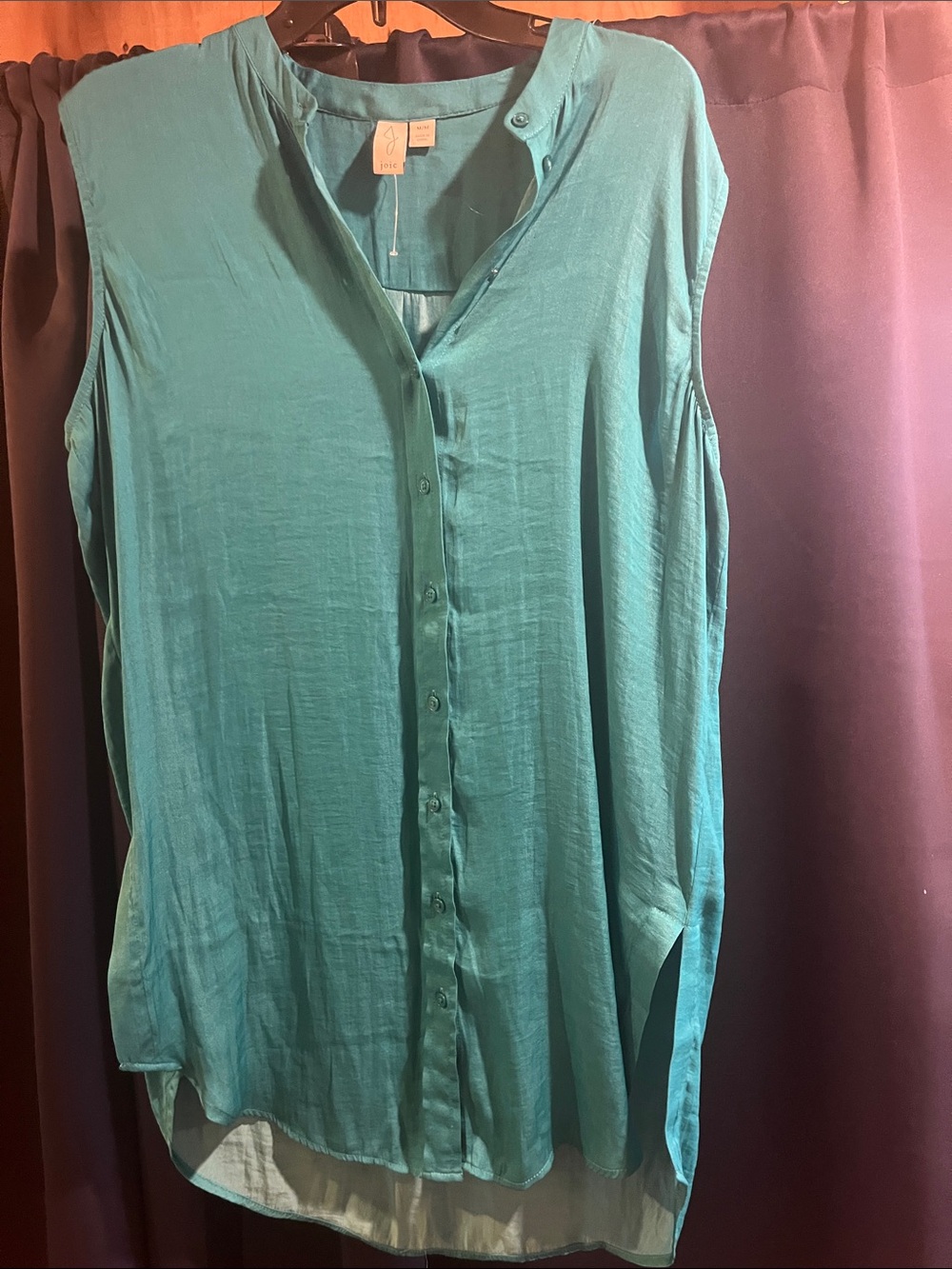 Joie Teal Sleeveless Button-Down Blouse